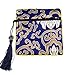 5 Pcs Chinese Silk Brocade Embroidered Jewelry Pouch Bag Coin Purses Gift Bag Zipper Pocket (Color 3)