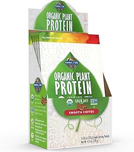 Garden of Life Organic Protein Powder - Vegan Plant-Based Protein Powder, Coffee, 5 Count Tray