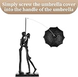 Sziqiqi Iron Anniversary Couple Figurines Umbrella Heart Base view 7