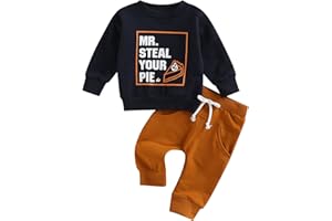 Hnyenmcko Toddler Baby Boy Clothes Set Letter Print Long Sleeve Crewneck Sweatshirt Tops Pants Set 2Pcs Fall Winter Outfits