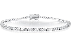 Gemsme Tennis Bracelet for Women Men, White/Yellow Gold Plated 5mm Round Cubic Zirconia Classic Tennis Bracelet(6-8inch)