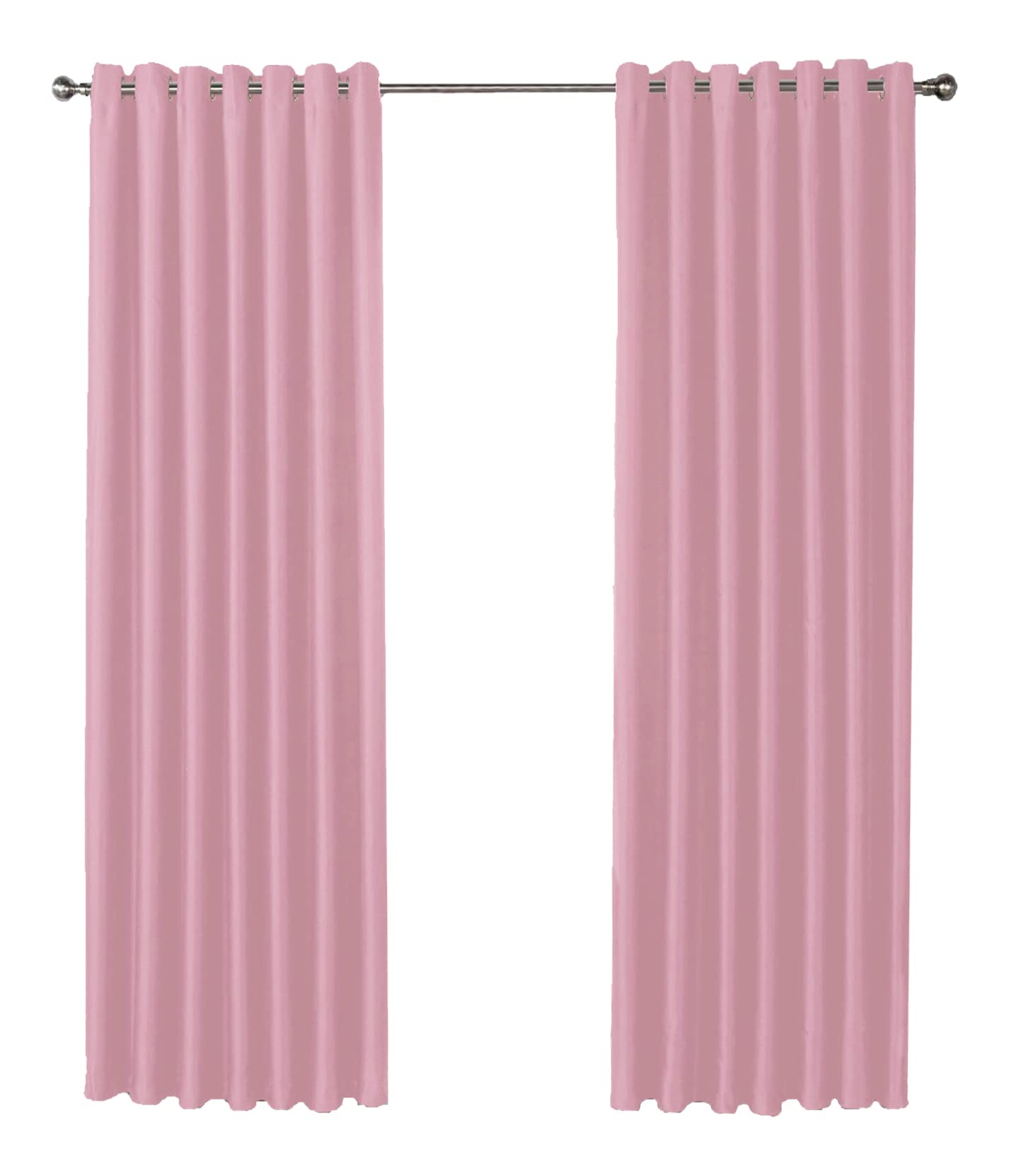 Olivia Rocco Blackout Eyelet Curtains Black Out Thermal Ring Top Curtain Pair Window Treatment Living Room Bedroom, 46" (Width) x 54" (Drop) Blush Pink — image 1