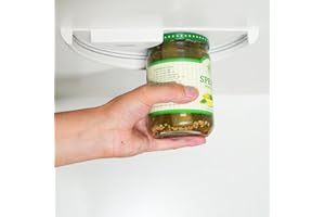 ASTOFLI Under Cabinet Jar Opener For Seniors With Arthritis, Effortless Under Cabinet Can Opener, Under Counter Jar Opener For Weak Hands, One Handed Adaptive Equipment & Gadgets For Kitchen, White