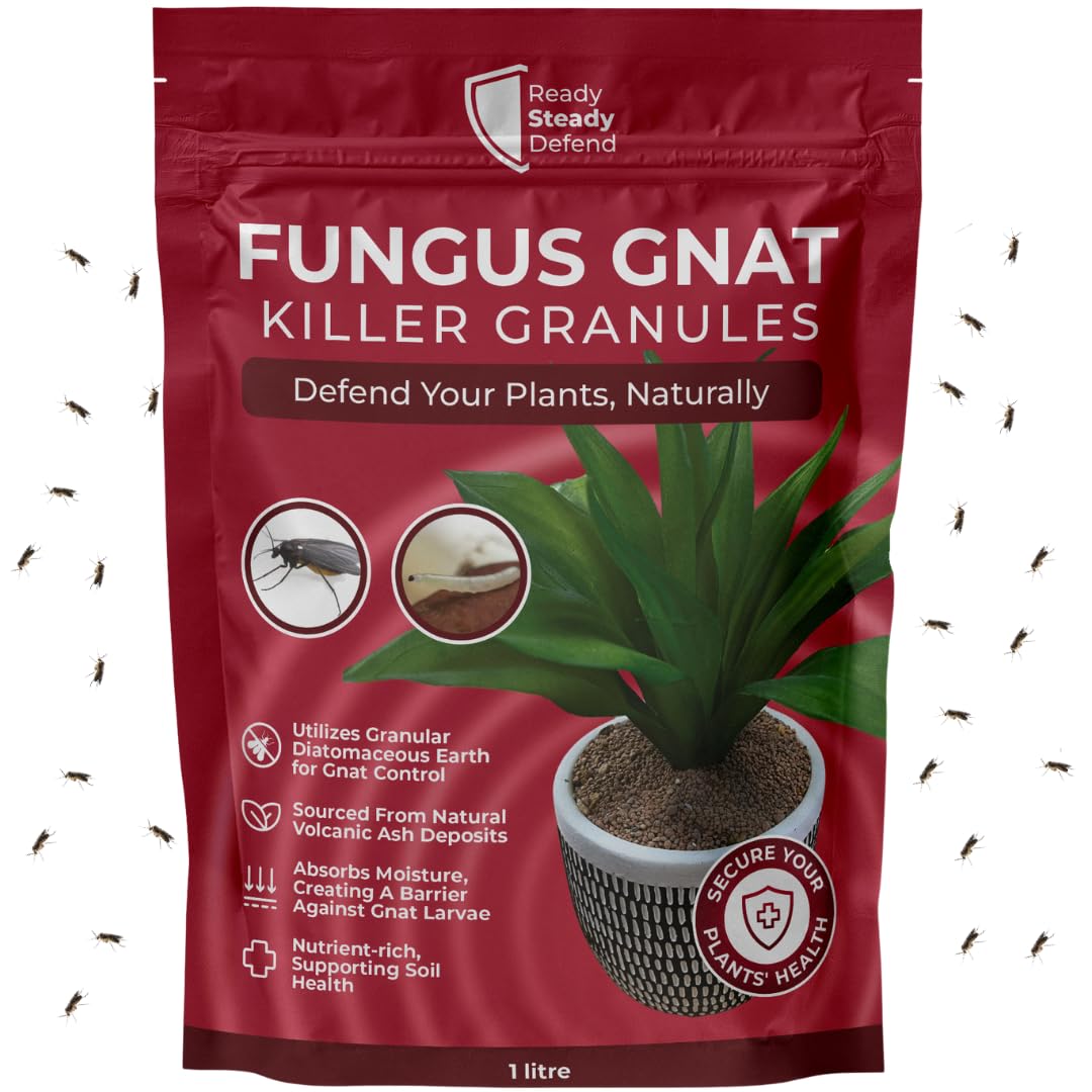 Fungus Gnat Killer Granules 1L - Easy Application, Enhances Plant Health, Durable Diatomaceous Earth Pest Control Barrier, Mess-Free Protection