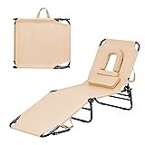 gotoplay Folding Beach Lounge Chair w/ 5 Adjutable