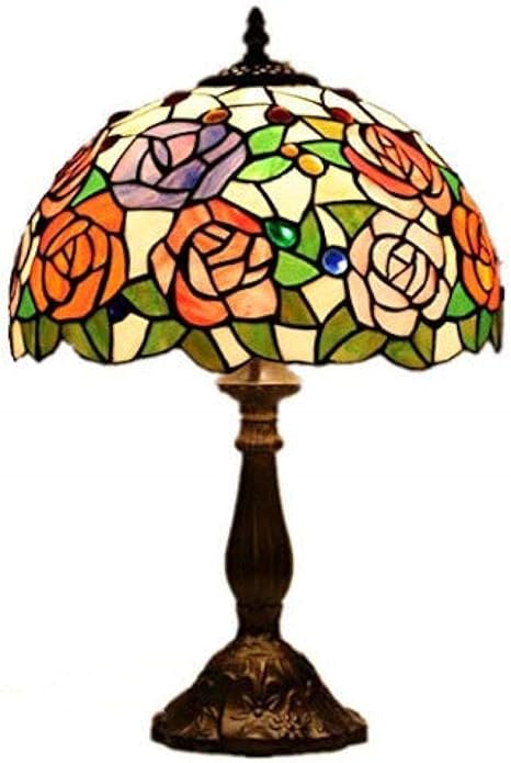 American Bedside Lamp Table Lamp Stained Glass Rose