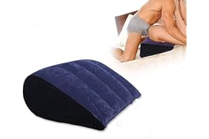 KIPETTO Inflatable Triangle Pillow PVC Flocking Travel Pillow Magic Cushion Body Support Pillow for Couple Positioning for De