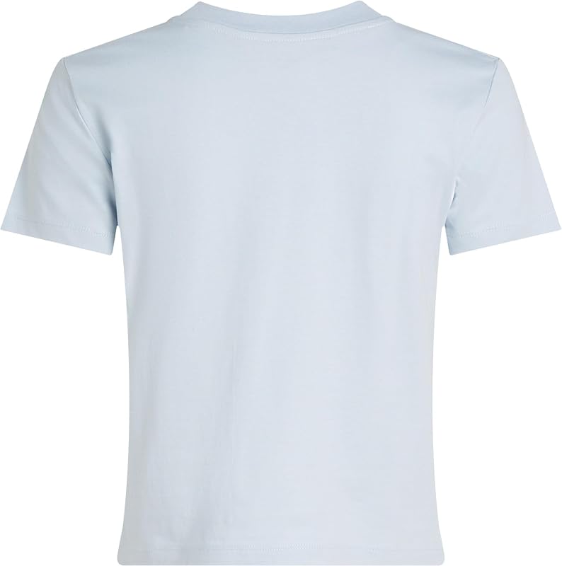 Camiseta de Manga Corta Mujer Front Photo Graphic Baby tee con Cuello Redondo, Azul (Niagara Mist), XXXL