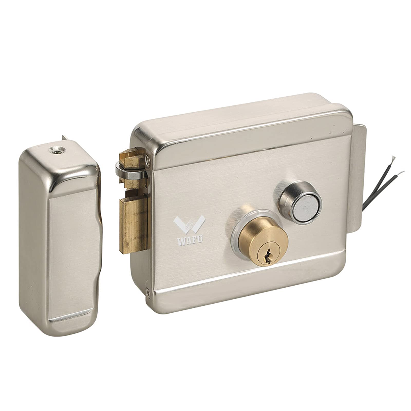 Splenssy Smart Electric Gate Door Lock, Secure Electric Metallic Lock, Electronic Door Lock, with 3pcs Keys and Electronic-control Unlock for Access Control System