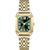 Women's Vintage Gold Watch - Roman/Arabic Numeral Dial Options, Adjustable Alloy Bracelet, 3ATM Water Resistant Quartz Movement with Resizing Tools