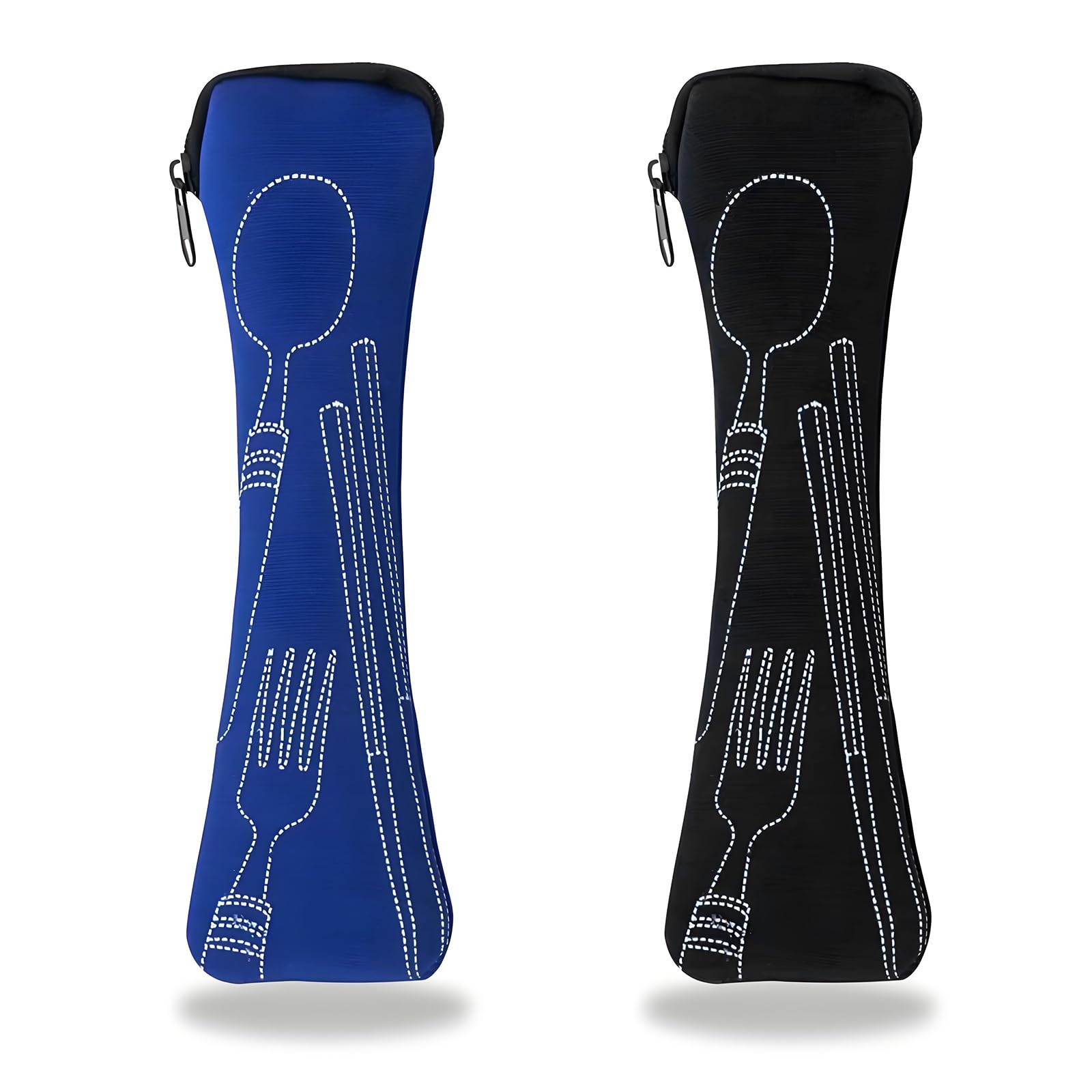 SwirlColor Cutlery Bag, 2 Piece Travel Cutlery Case Empty Pouch for Camping Work School Picnic (23.5x6cm/9.3x2.4inch)