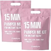 Naisture 15 Min Pamper Me Kit Duo Pack Korean Spa Skincare Gift Sets for Women-Head to Toe with Hair, Face, Eye, Hand, & Foot Masks (14 pcs)