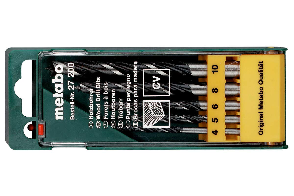 Metabo 6.27200 Wood Drill Bit Case 5-Piece