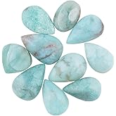 ColouredRocks (10pcs. AQUA PRASE, Mix Shape, Natural Cabochon Crystals, Loose Gemstone, Wholesale Polished Supply, Jewelry Making, DIY Craft, Gem Collection (12-16mm free size)