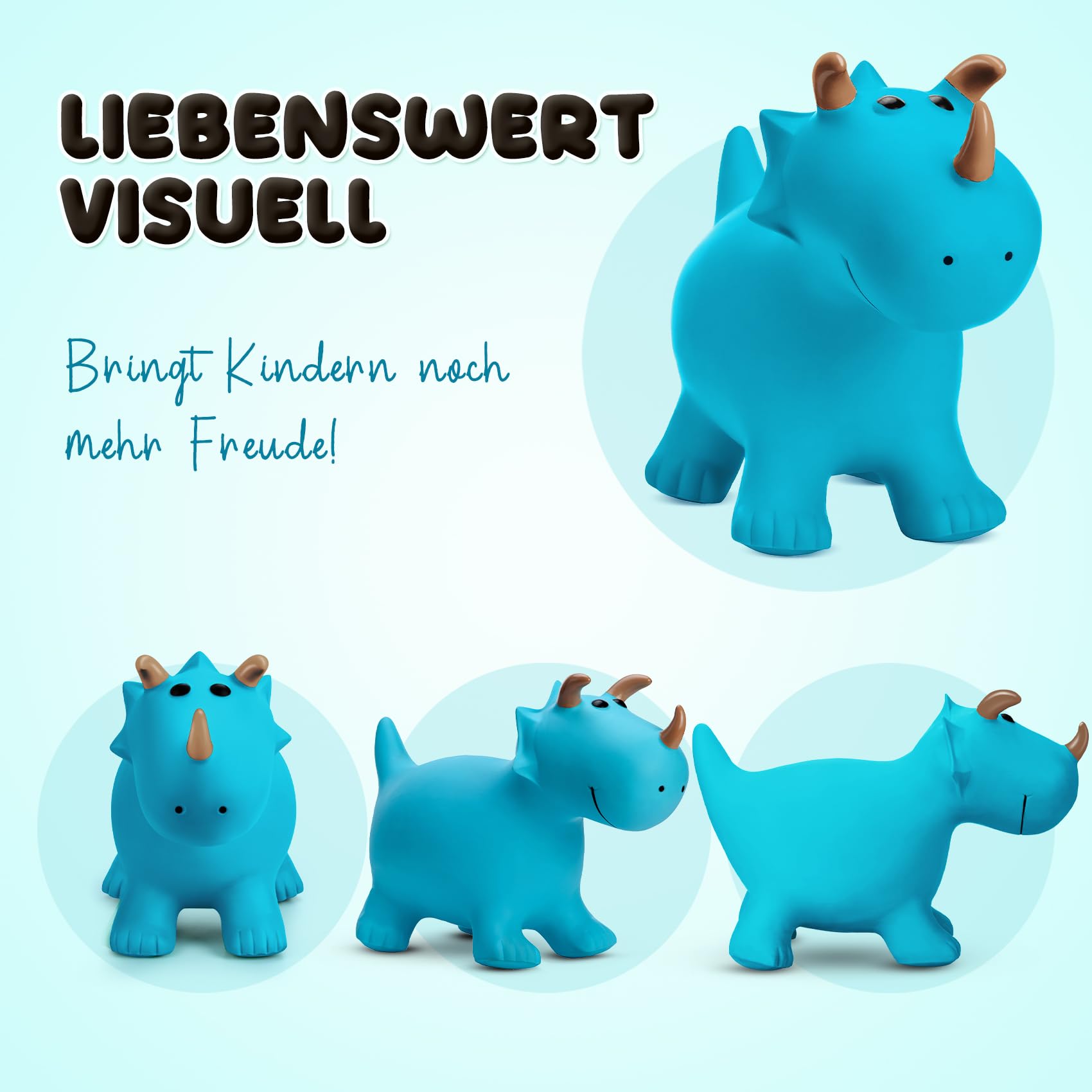 U&C Planet Hüpftier Dinosaurier Hopper Animal Hopper Ride-On für Kinder 1-6, Hochwertiges PVC, trägt bis zu 100KG, Indoor & Outdoor Spaß, Geburtstage & Feiertage 2