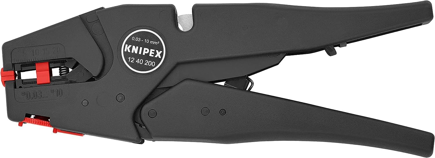 KNIPEX 12 40 200 SB Self-Adjusting Insulation Stripper 200 mm (self-Service Card/Blister)