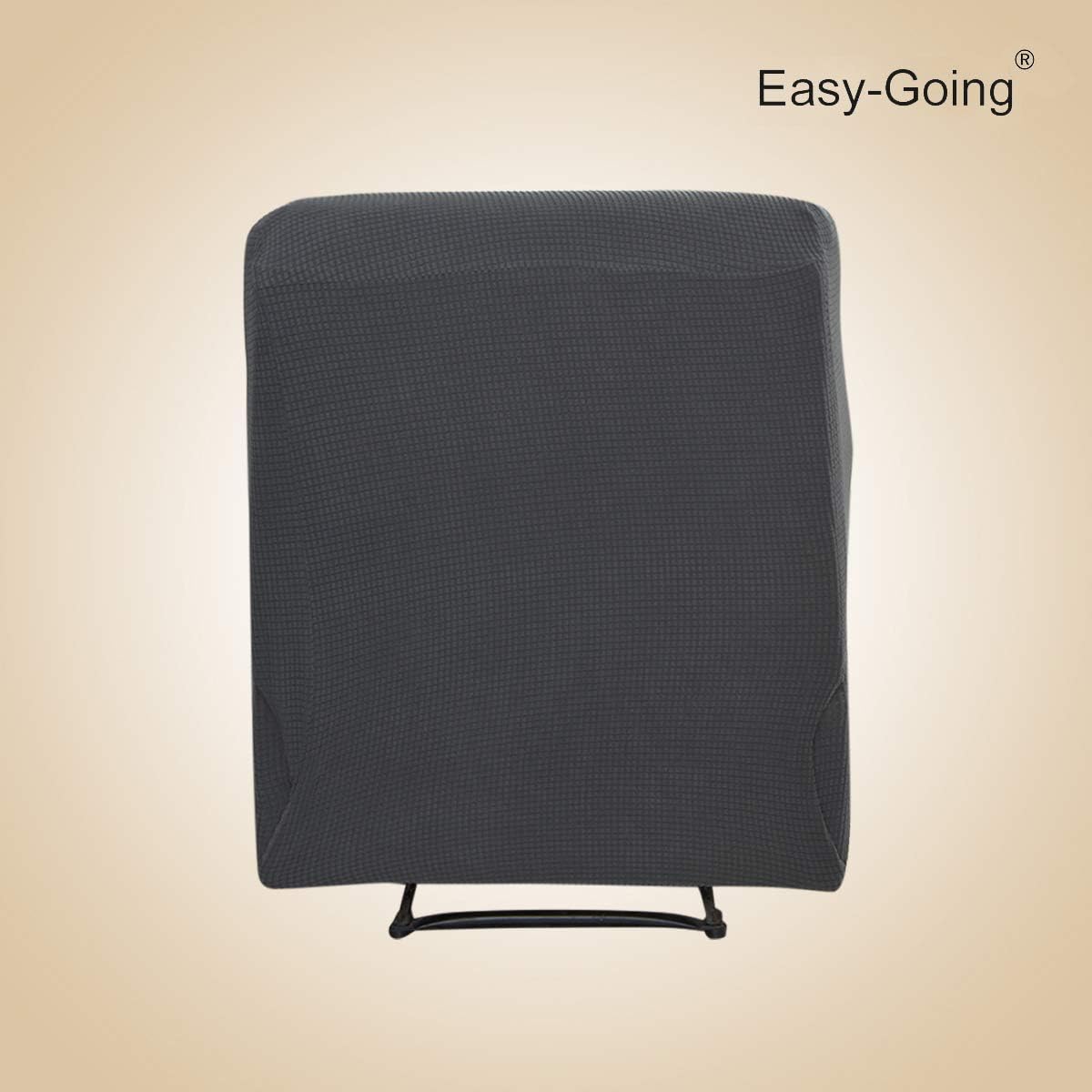 Easy-Going Recliner Stretch Sofa Slipcover Sofa Cover 4-Pieces Furniture Protector Couch Soft with Elastic Bottom Kids, Spandex Jacquard Fabric Small Checks(Recliner,Dark Gray): Home & Kitchen