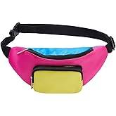 Neon Retro 80s Fanny Pack Neon Accessories 80s 90s Costumes for Women Men Belt Bags Vintage Waist Packs for Party Travel 80s Theme Party