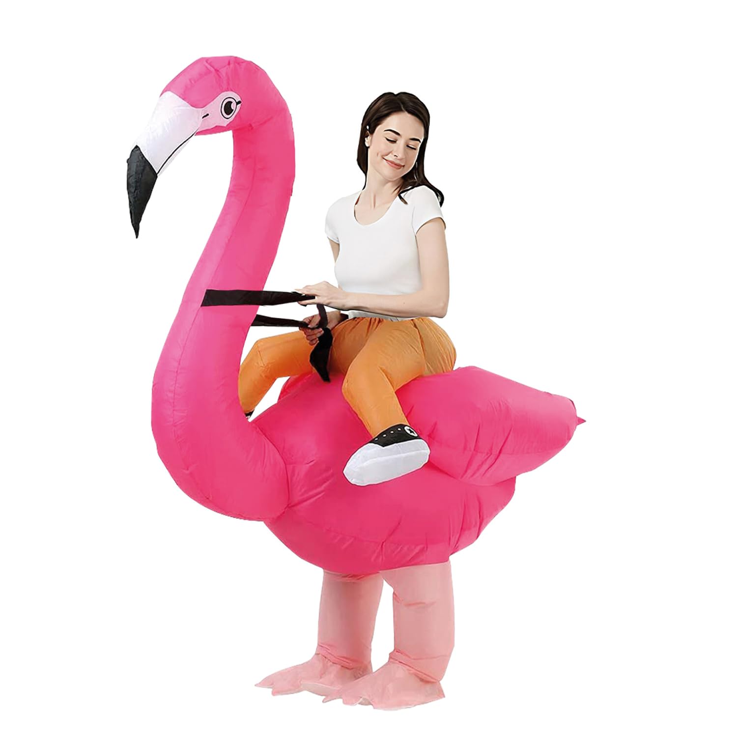 Pink Flamingo Inflatable Disguise | Adult Size 160 to 190cm Costume | Premium Quality | Made of very resistant Polyester - Pleasant to wear | Inflating System Included | OriginalCup® — image 1