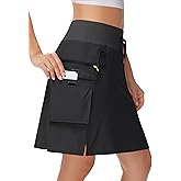MIVEI 14" 20" Women's Hiking Cargo Skorts Skirts with Zipper Pockets Knee Length