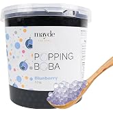 Mayde Popping Boba Pearls for Drinks &amp; Desserts, Blueberry 7 Pounds