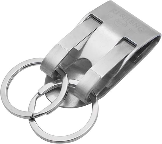 1Pc Stainless Steel Keyring Security Clip On Heavy Duty Belt Key Clip