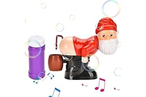 GGDOYCJ Santa Claus Bubble Maker Toy Funny, Santa Automatic Fart Bubble Machine with Flashing Lights & Music, Christmas Bubble Blower for Outdoor & Indoor Activity Funny Toy (Santa)