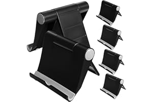 FUTUREORYY 6Pcs Foldable Desktop Phone Stand Adjustable Plastic Holder for Smartphones Mini Tablets E-Readers