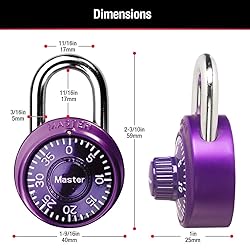 Master Lock Padlock, Mini Dial Combination Lock for