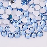 1500 Pieces SS16 4mm Flatback Rhinestones Clear Glass Round Gems Crystals for Nail Art DIY Crafts Clothes Shoes Bags （Light Blue）