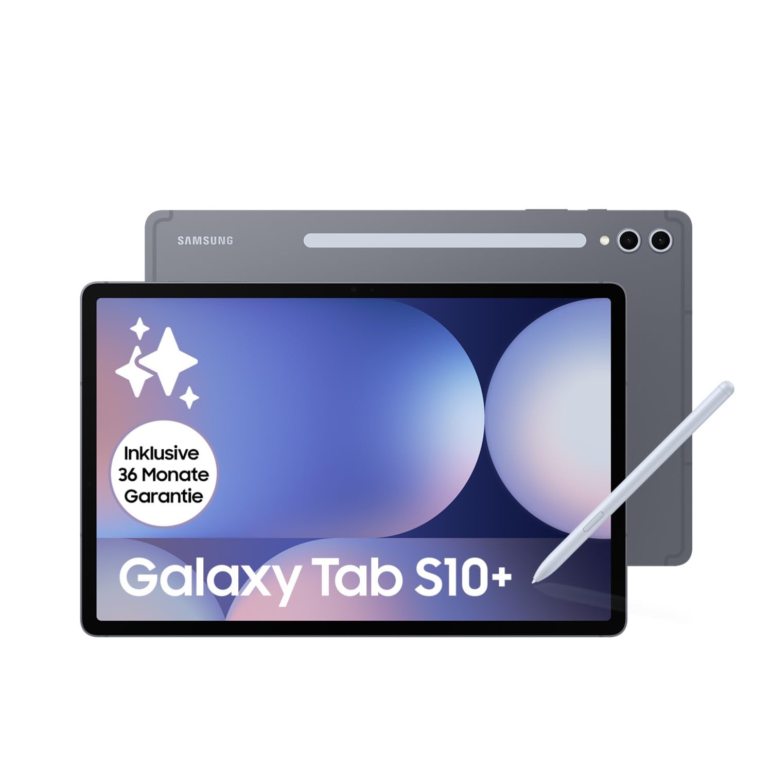 Samsung Galaxy Tab S10+ AI Tablet, Android Tablet, 12 GB RAM, 256 GB Speicher, AMOLED-Display, Antireflexionsbeschichtung, Inkl. S Pen, 5G, Moonstone Gray, 36 Monate Herstellergarantie