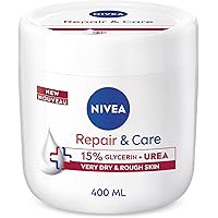 NIVEA Repair and Care Face, Body and Hand Cream for Very Dry and Rough Skin, 15% Glycerin + Urea Cream to Visibly Repair Dryn