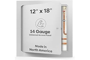 BEST ACCESS DOORS Best 12” x 18” Universal Metal Access Panel with One Piece Trim Flange, 14-Gauge Steel Access Door for All Flush Surfaces, Rounded Safety Corners, Hidden Hinge, Screwdriver Latch, AMZ-BA-UF-5000