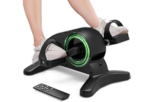 UKEEP Mini Under Desk Exercise Bike Pedal Exerciser, Motorized Setting Bike Pedal Exerciser Leg/Arm Cycle for Senior, Physical Therapy, with 12 Adjustable Speed, LCD Display, Remote Control