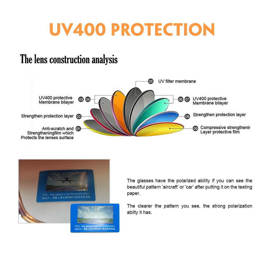 PROSHADE Classic Polarized Wayfarer Sunglasses Square for Men Women 55mm Driving Metal Arms Tortoise Frame Brown Lens (Brown & Brown)