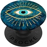 Yellow Evil Eye Blue PopSockets Adhesive PopGrip