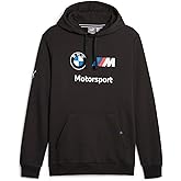 PUMA Mens Bmw M Motorsport Essentials Hoodie Casual Outerwear Casual Pockets - Black