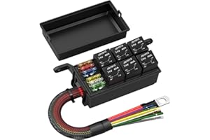 FJMQHU Relay Box ATC ATO Fuse Relay Block, Relay Panel Relay Fuse Box for Truck, Boat, 24V