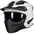 ILM Open Face Motorcycle 3/4 Half Helmet for Dirt Bike Moped ATV UTV Motocross Cruiser Scooter DOT Model 726X (White,L)