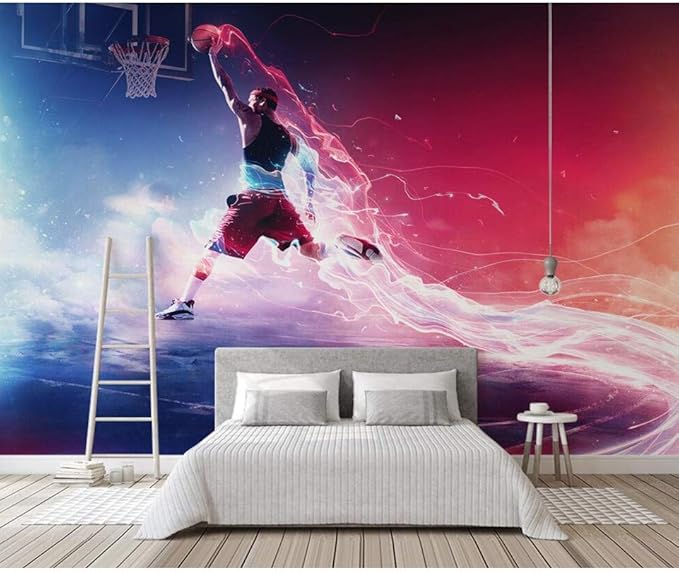 Amazon Co Jp Wuyyii カスタム壁紙壁画クールバスケットボールスラムダンクテレビソファ背景リビングルーム寝室の背景壁画3d壁紙 Diy 工具 ガーデン