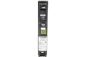 Schneider Electric QO115PCAFI Square D Qo Single Pole 15 Amp Combination Arc Fault Plug-On Circuit Breaker, Black