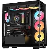 CORSAIR 3500X RS ARGB Panoramic Mid-Tower PC Case &ndash; Black | 3x Pre-Installed Reverse Fans, High Airflow, Spacious Interior, GPU Anti-Sag, Removable Panels, Cable Routing