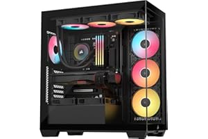 CORSAIR 3500X RS-R ARGB Mid-Tower PC Case – 3X Pre-Installed RS120-R ARGB Fans, GPU Anti-Sag Arm, Fits up to 10x 120mm Fans, 