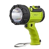 YIERBLUE Rechargeable Spotlight with 90,000 High Lumen LED, IP67 Waterproof Handheld Flashlight Searchlight with Detachable Red Light Filter