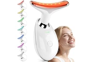 Red Light Therapy Device, 7 Color Skin Care Neck and Face Massager, 3 Modes Portable Facial Massager for Skin Lifting & Tight
