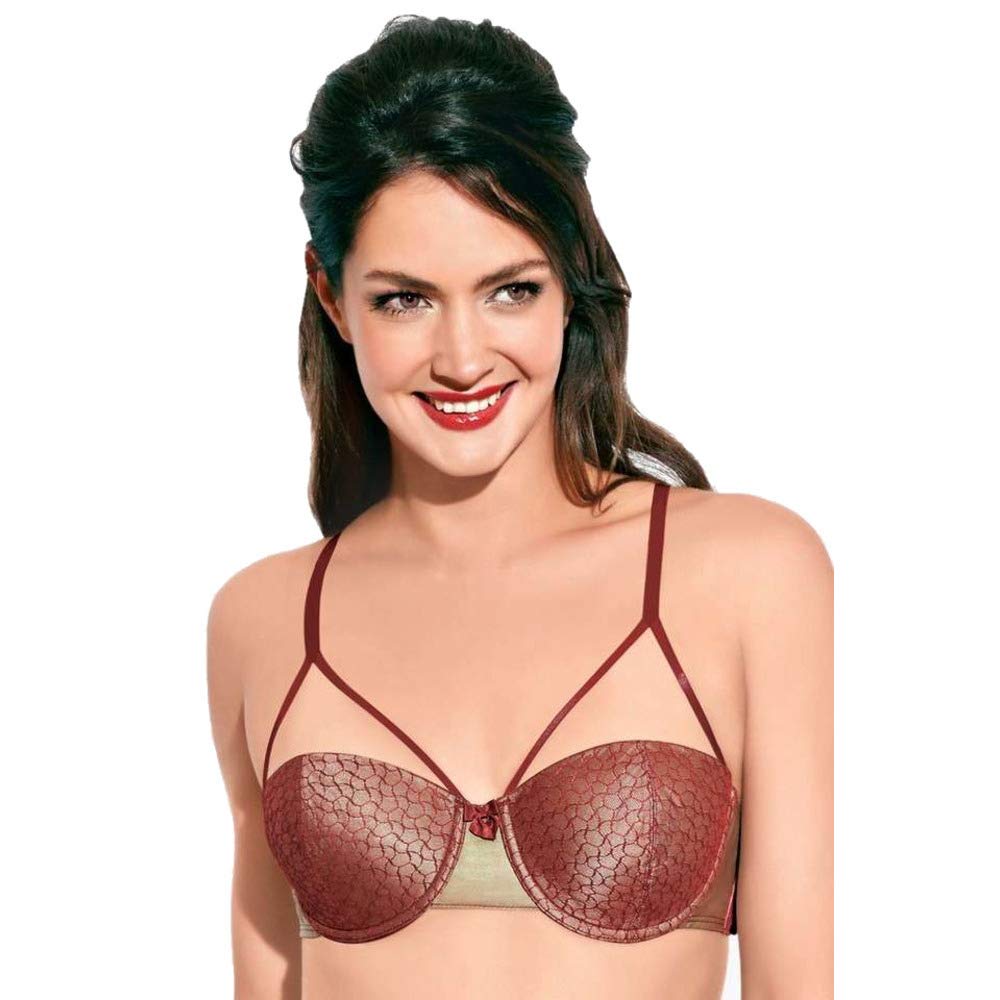 Buy Enamor Womens Padded Multi Strap Bra_Brown_38 at Amazon.in