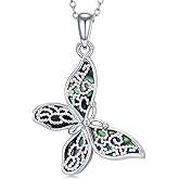 Plesitep Butterfly Necklaces for Women Sterling Silver Butterfly Pendant Jewelry Necklace Gifts for Valentine’s Day