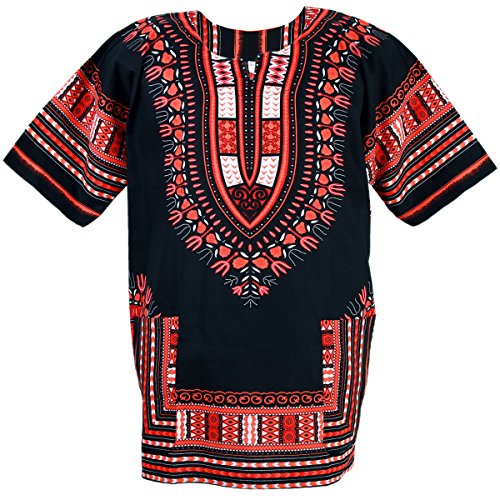 African Dashiki Cotton Mexican Poncho Hippie Tribal Ethic Boho Shirt Black ad14r
