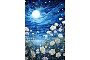 LWZAYS Flowers Diamond Painting Kits for Adults Moon, 5D DIY Full Drill Round Diamond Art Gems Vertical Perfect for Home Wall Decor 12x16Inch/30 * 40cm