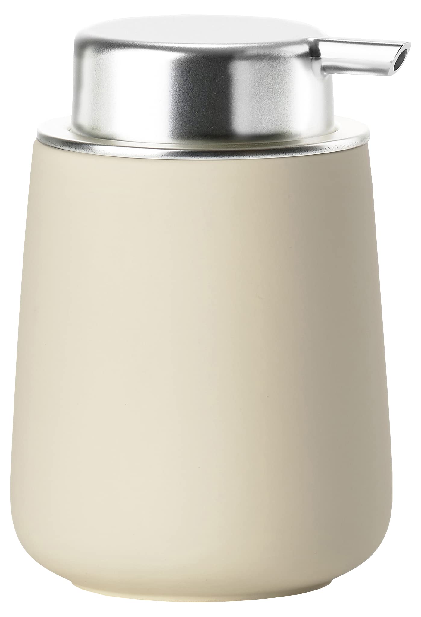 Zone Denmark Nova Bathroom Soap Dispenser Porcelain for Hand Soap/Liquid Soap, Diameter 8 cm, Height 11.5 cm, Capacity 250 ml, Wheat